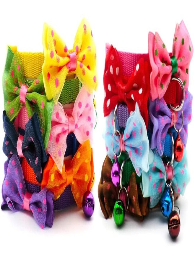 Pups&Pets Cat Collars with Bow Tie and Bell 1Pc Cat Body Paw n Bone Print Harness Leash Nylon Set 10mm Adjustable Puppy Kitten Pack of 2 (Green Color) - Image 5